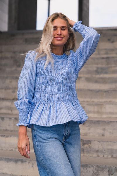 Hovedbilde Possa Twist Stripe Blouse Light Blue 