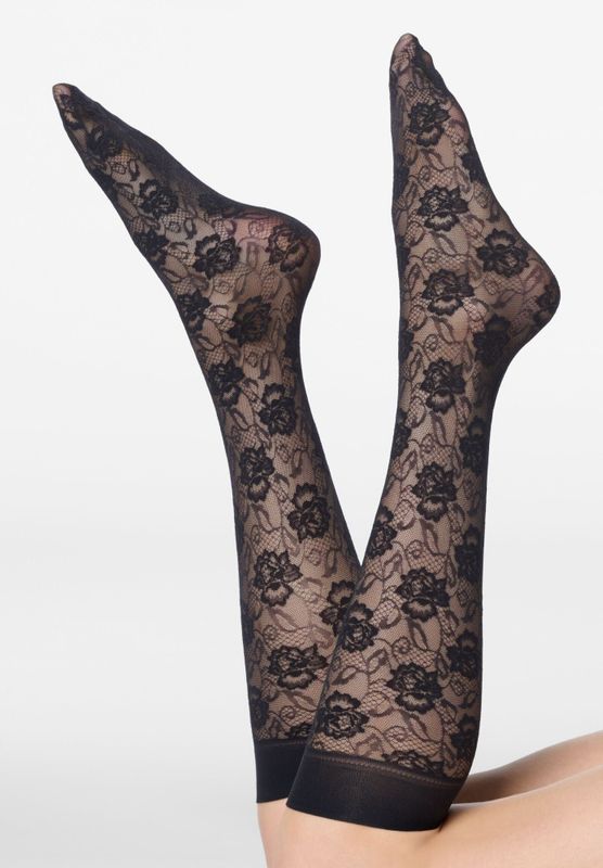 Lace Allure Knee High Black 