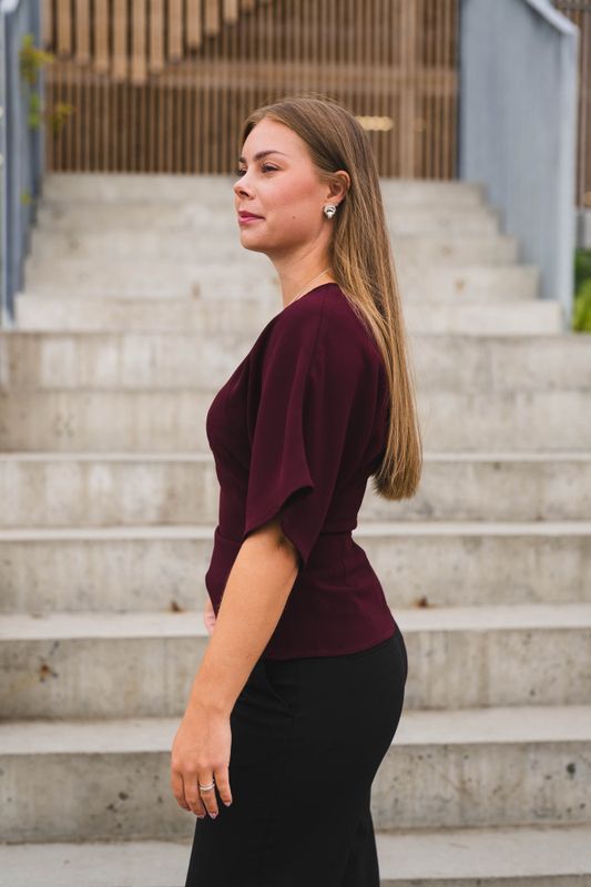 Miriel Drape Blouse Plum 