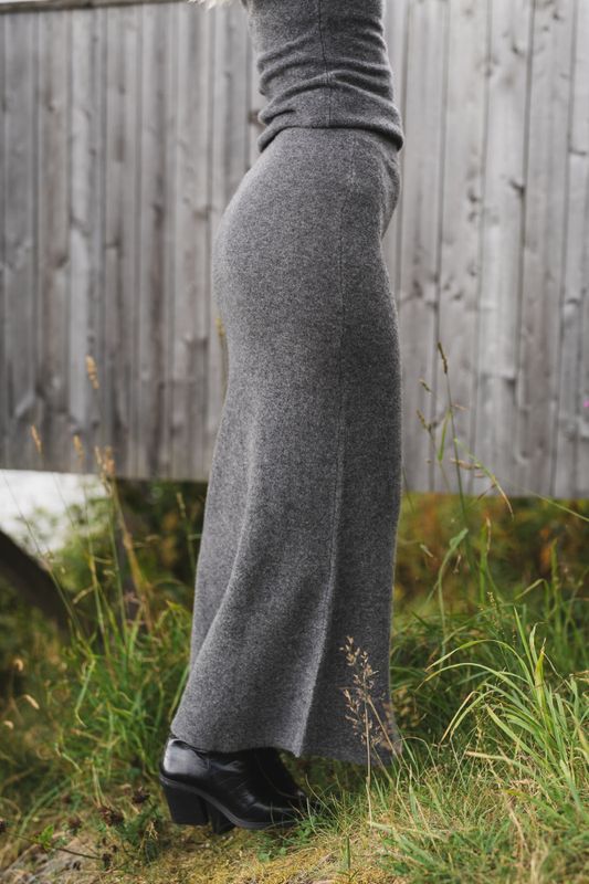 Jana Knit Skirt Dark Grey Melange 