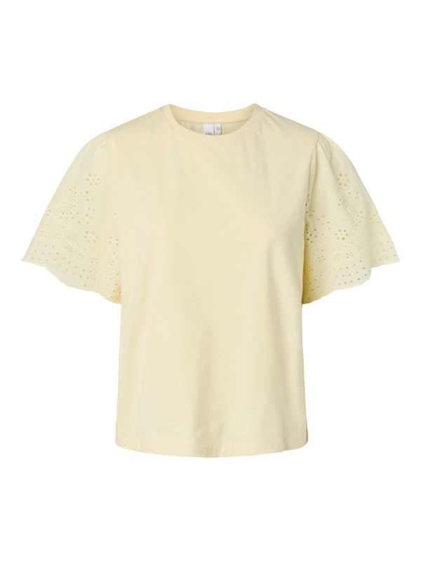 Lex SS Top W. Emb Sleeves Anise Flower 