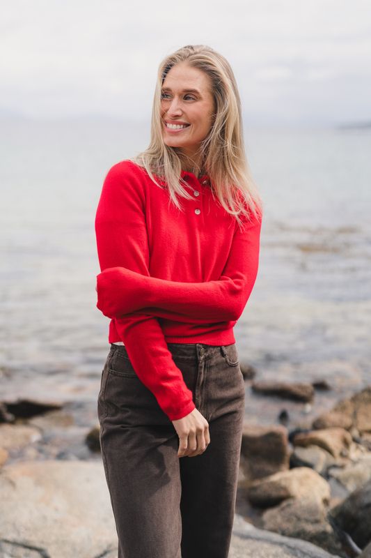Isabella Cashmere Polo Red 