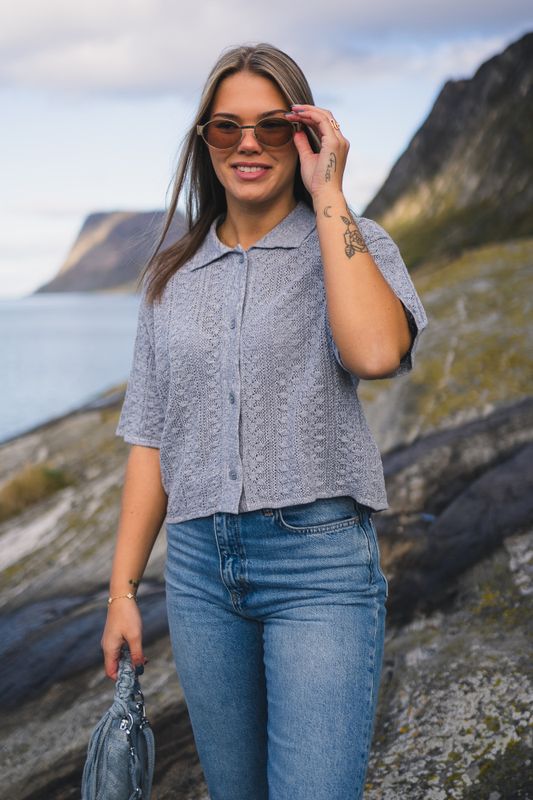 Kelp Crochet Shirt Blue Mix 