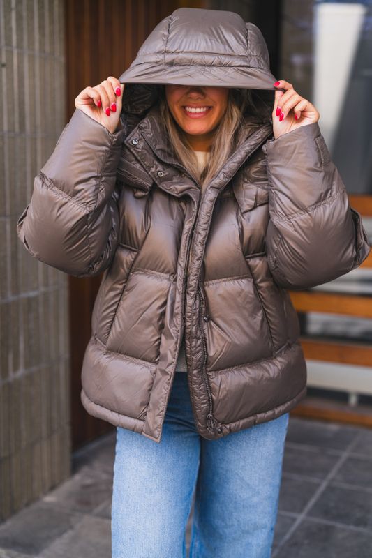 Steilia Short Down Jacket Brown 