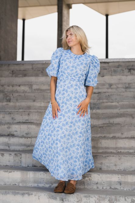 Hovedbilde Kikka Chiffon Flower Dress Light Blue 