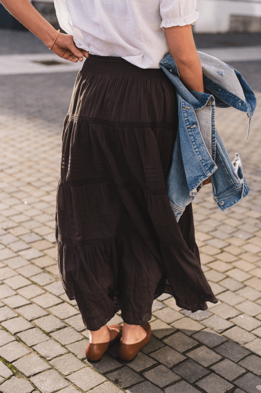 Felicia S Voile Skirt Dark Brown 