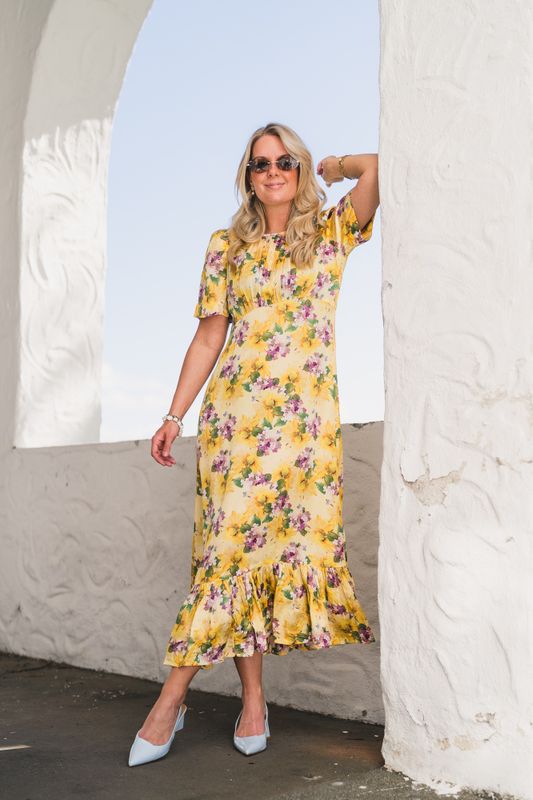 Satin Midi Dress Sunflower Haze 
