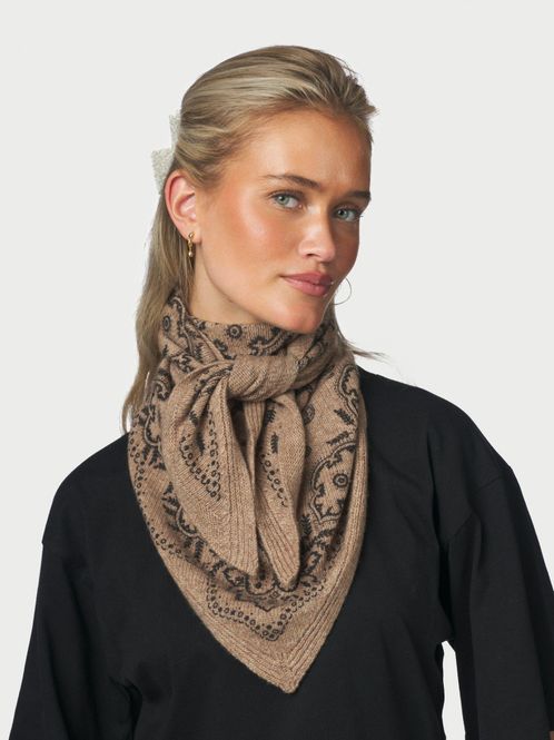 Hovedbilde Lolana Paisley Knit Scarf Beige Melange 