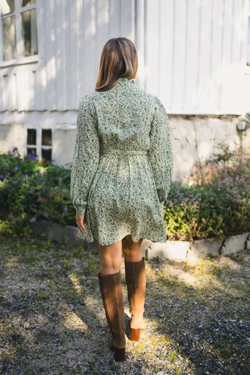 Astrid Dress Green Flower 