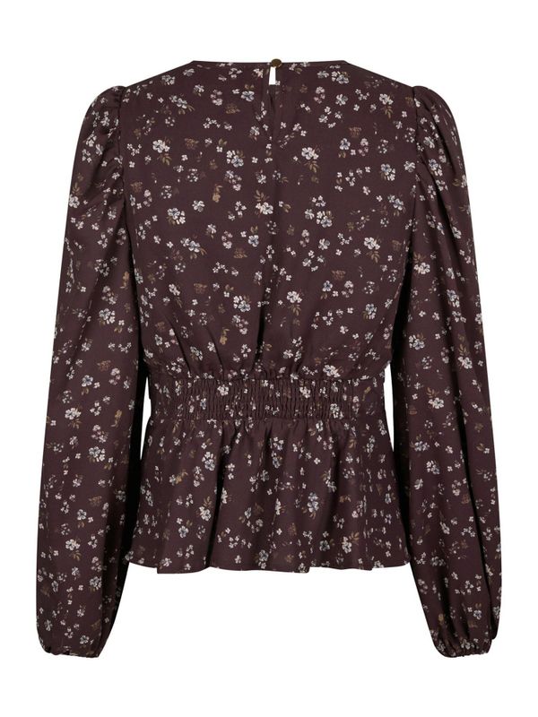 Delphine Flowerbunch Blouse Chocolate Plum 