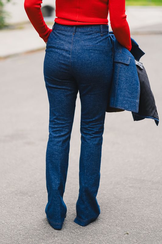 Vlora HW Pant Dark Blue Denim 