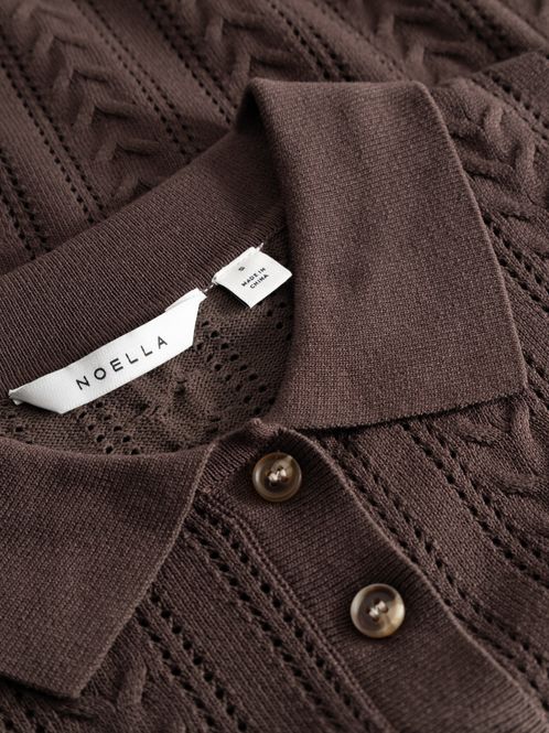 Hovedbilde Mecca LS Knit Polo Coffee