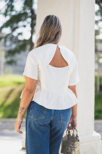Hovedbilde Alva Dull Satin Blouse Ivory 