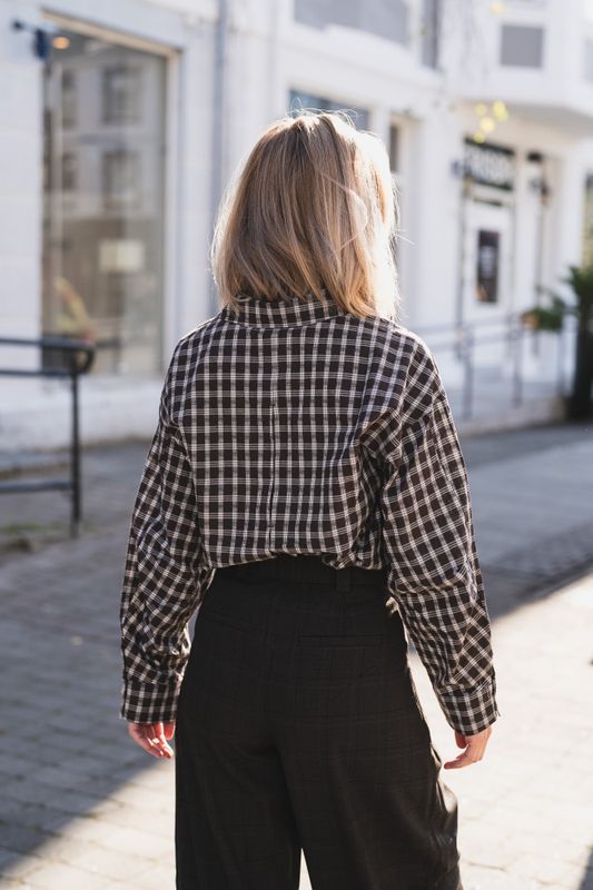 Carola Shirt Check Brown/Egret 