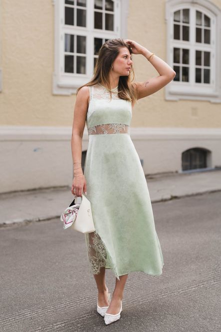 Hovedbilde Celena Pattern Sateen Dress Mint 