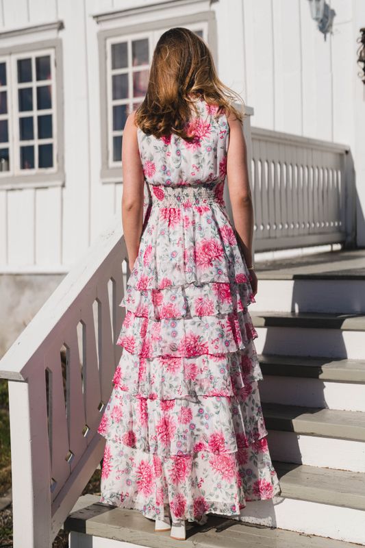 Marli Big Flower Dress Creme 