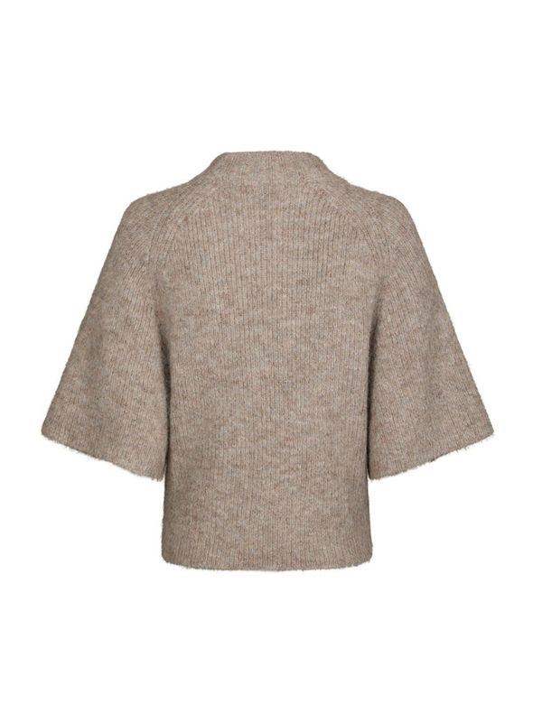Bandi Fluffy Knit Blouse Beige Melange 