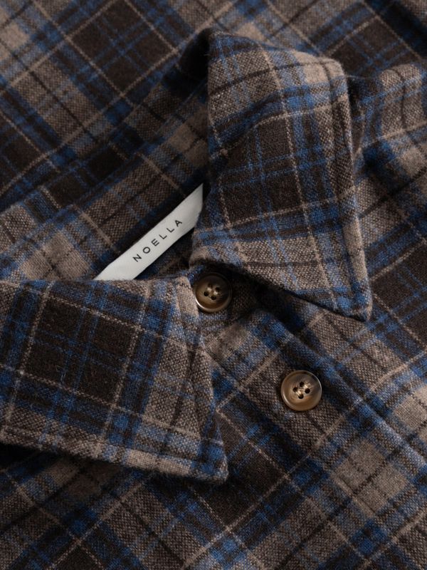 Marlon Shirt Brown Blue Check 