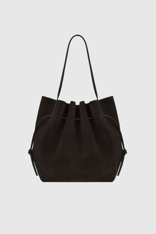 Scallop Tote Suede Ganache 