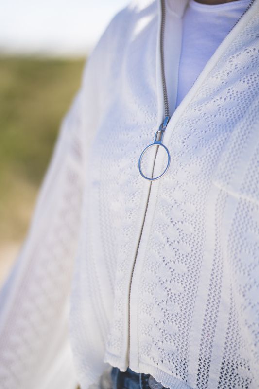 Tine Crochet Cardigan Ecru 