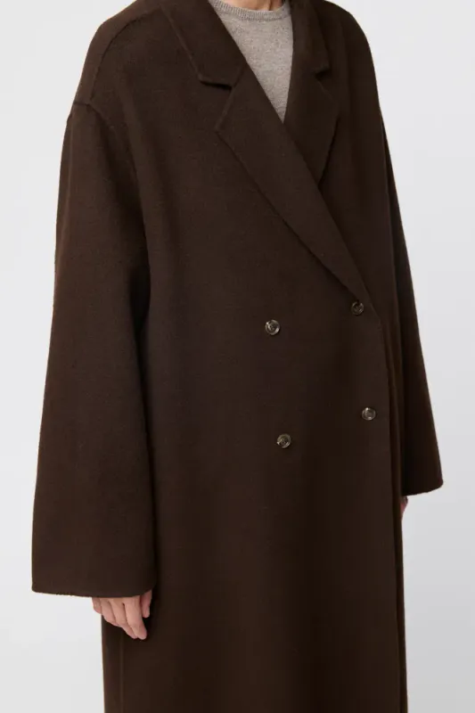 Double Wool Lounge Coat Mole Brown 