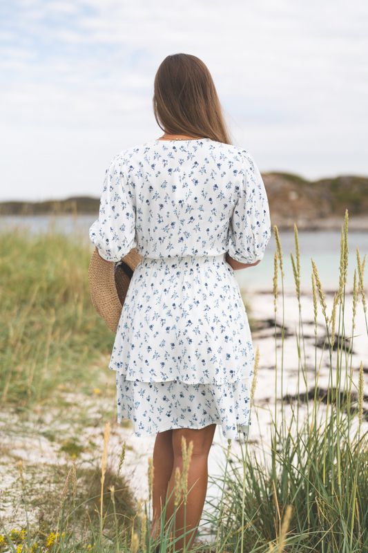 Amelina Vealine 2/4 Dress AOP Aqua Haze Flower 