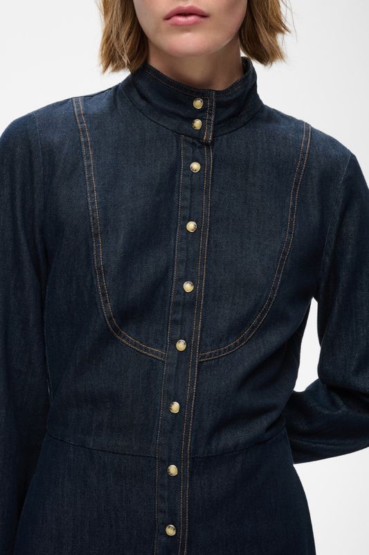 Hiro Dress Washed Dark Denim 