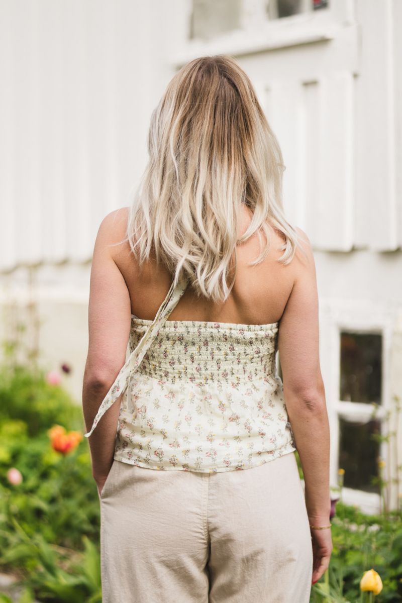 Ariet Fine Print Top Creme 