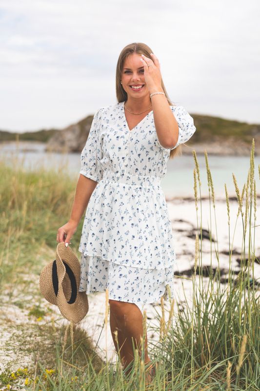 Amelina Vealine 2/4 Dress AOP Aqua Haze Flower 