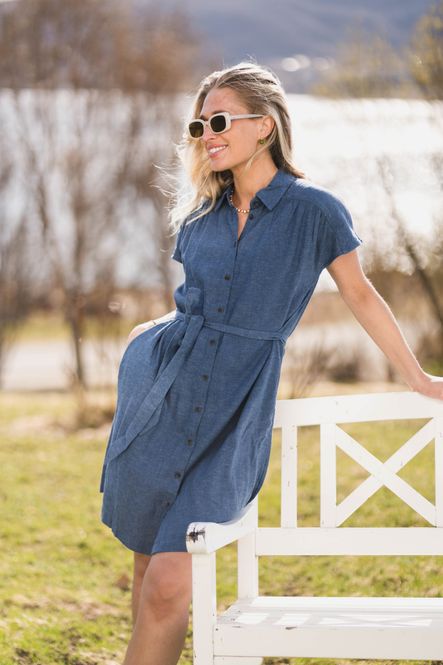 Hovedbilde Viana Ginia SS Shirt Dress V Indigo Melange 