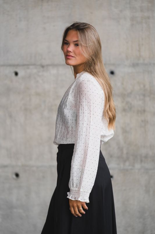 Dally Dot V-Shirt Offwhite