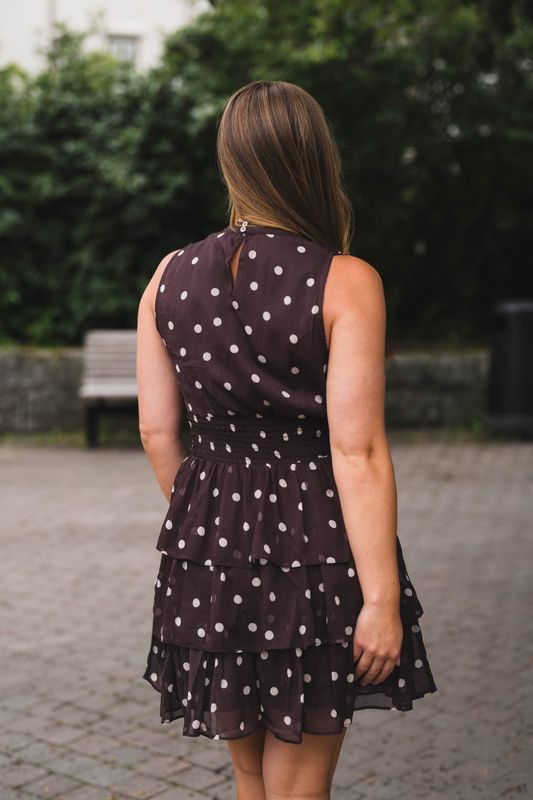 May Big Dot Dress Brown 