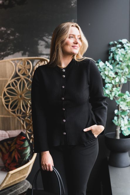 Hovedbilde Pimi LS Peplum Knit Cardigan Black 