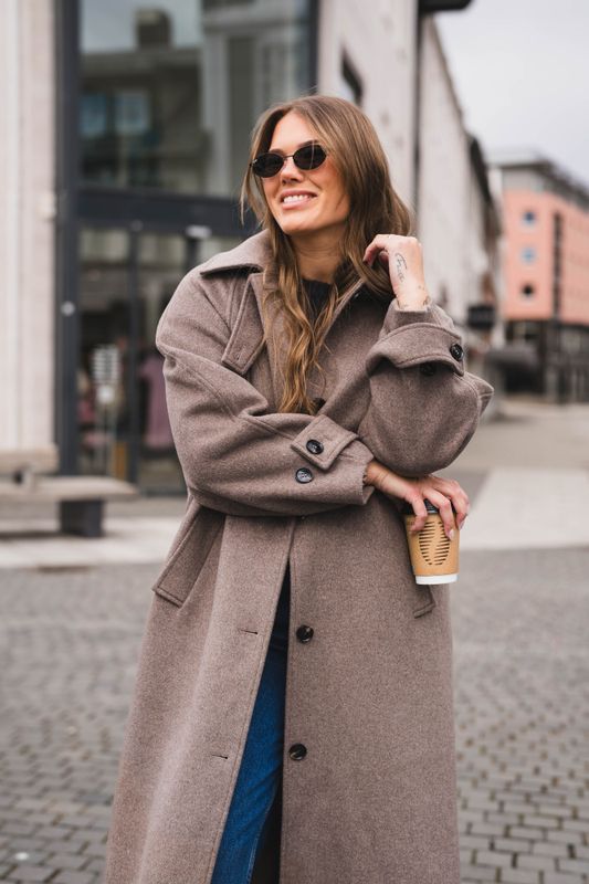 Keaton Wool Coat Taupe 
