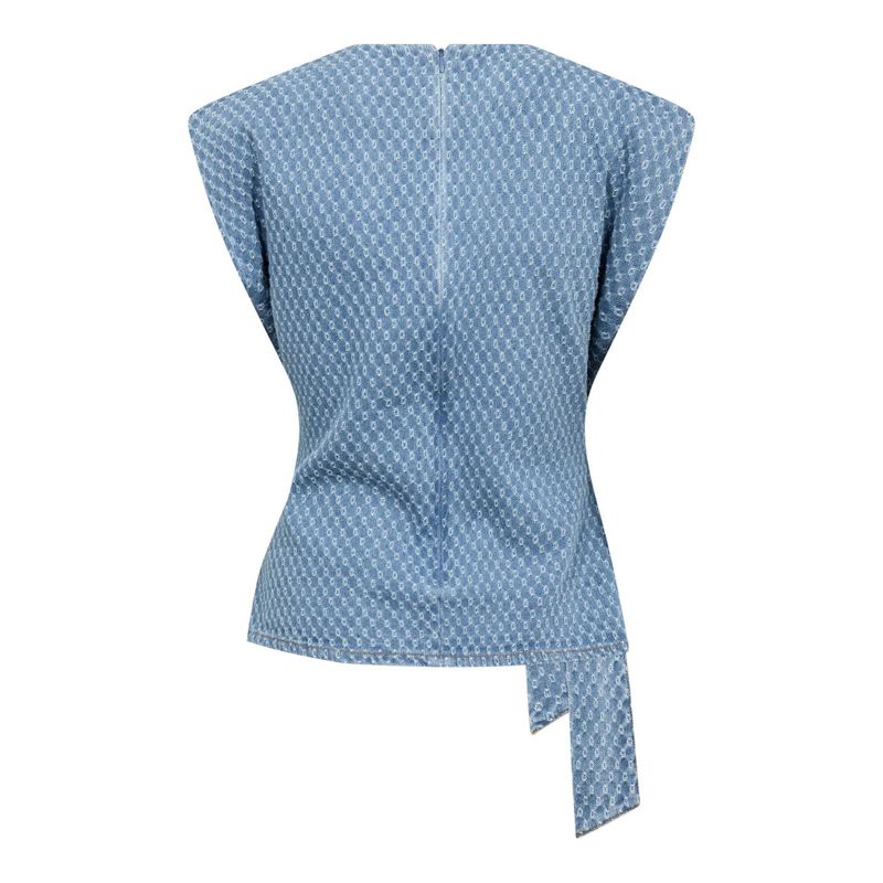 Anto Denim Pleat Top Light Denim 