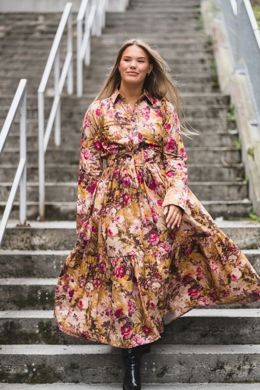 Poplin Shirt Dress Autumn Field