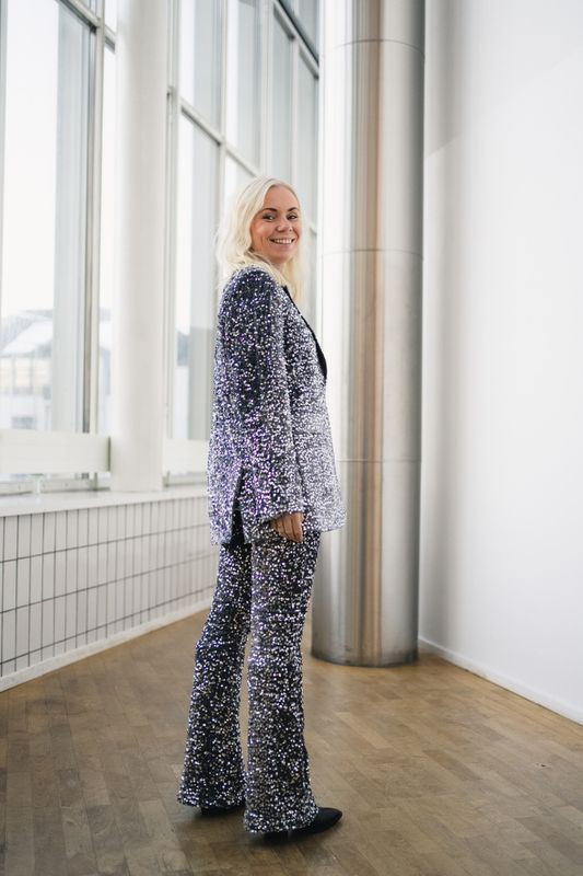 Milan Flared Pants Silver 