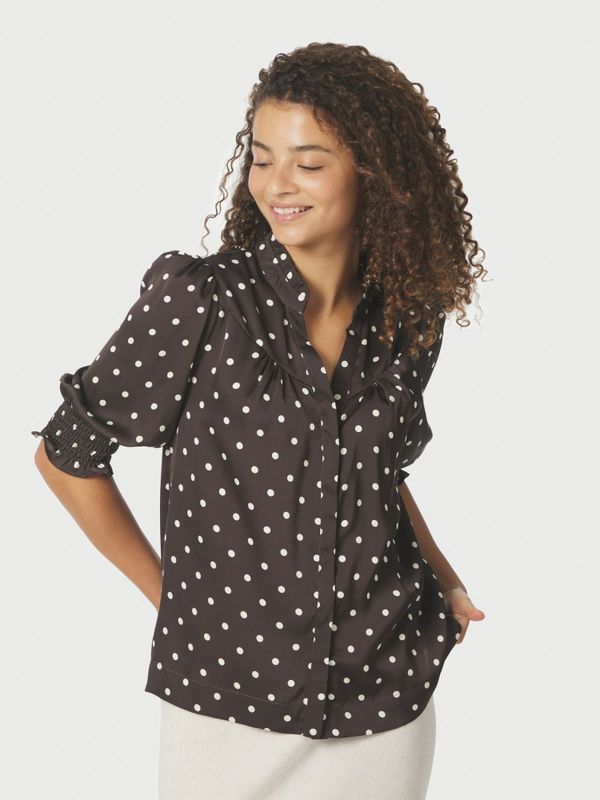 Diana Dot Blouse Dark Brown 