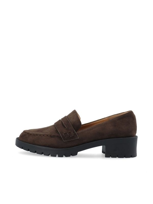 Pearl Penny Loafer Faux Suede Brown 