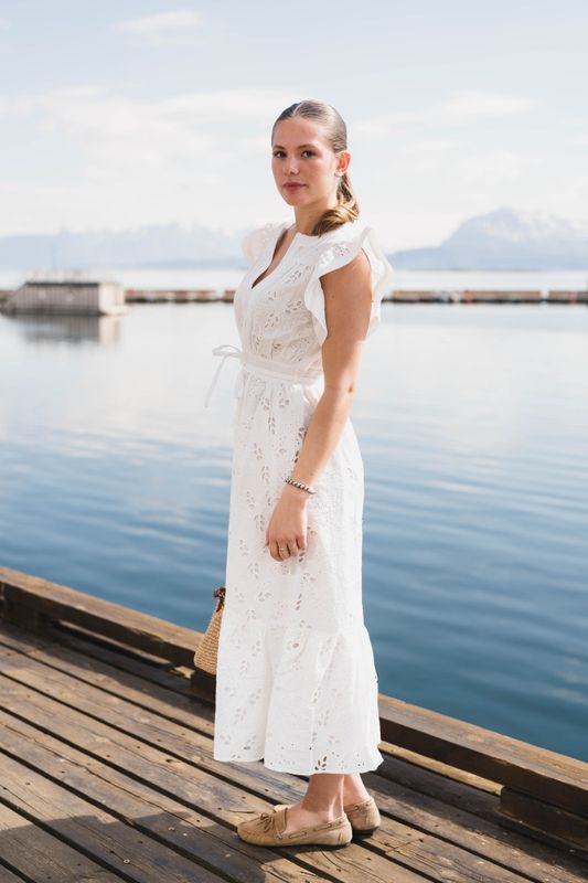 Luna CS Long Dress Star White 