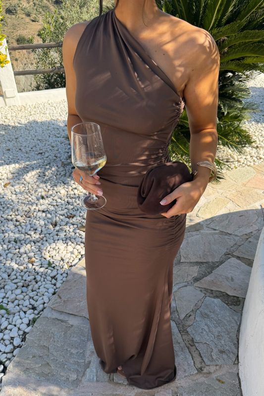 Andreaic Maxi Dress Dark Brown 