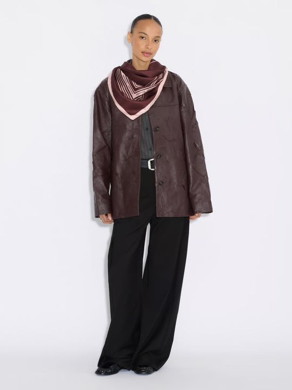 Fine Scarf Contrasting Burgundy 