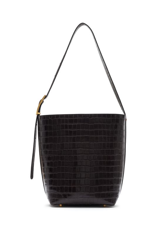 Elly Bucket Bag Embossed Dark Brown 