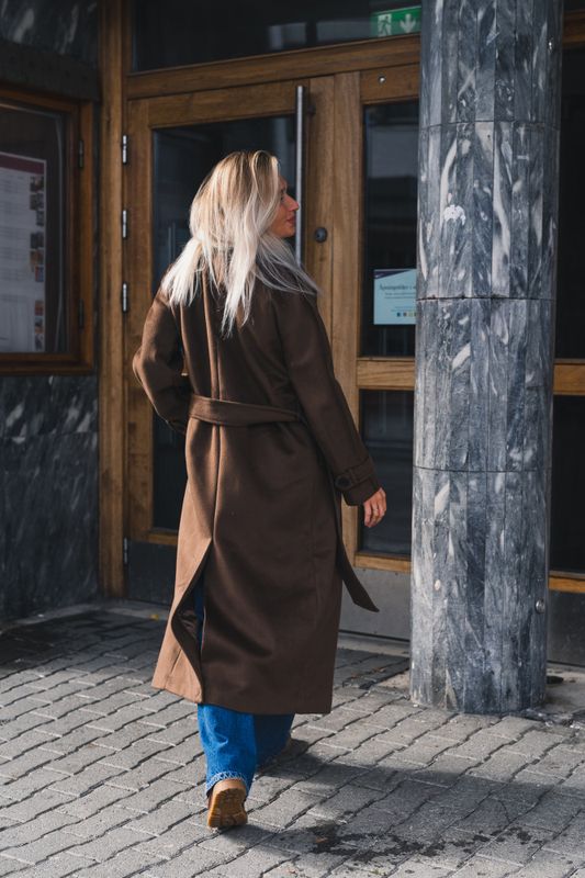 Double Breasted Coat Brown 