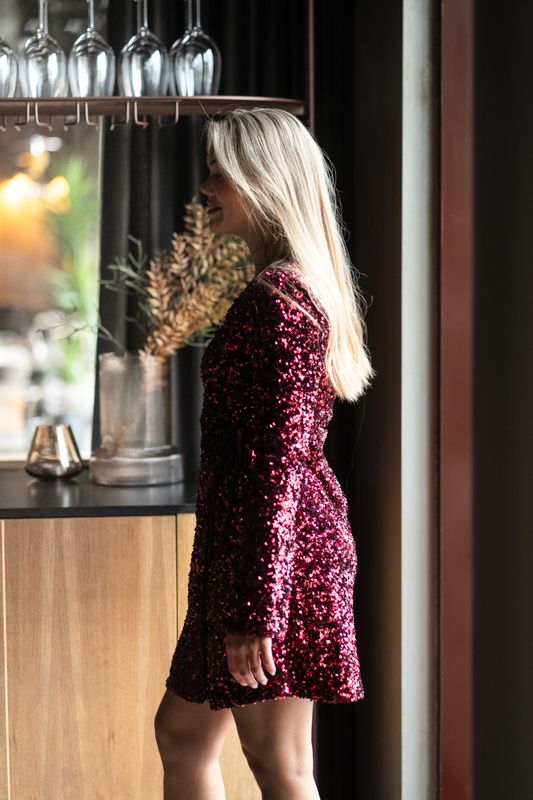 Elle LS Wrap Dress Port Royale 