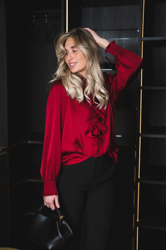 Zamola Blouse Dark Red