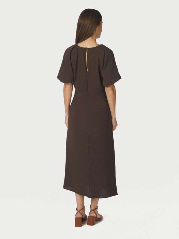 Bomba Structure Solid Dress Dark Brown 