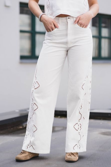 Hovedbilde Colette Embroidery Pant Offwhite 