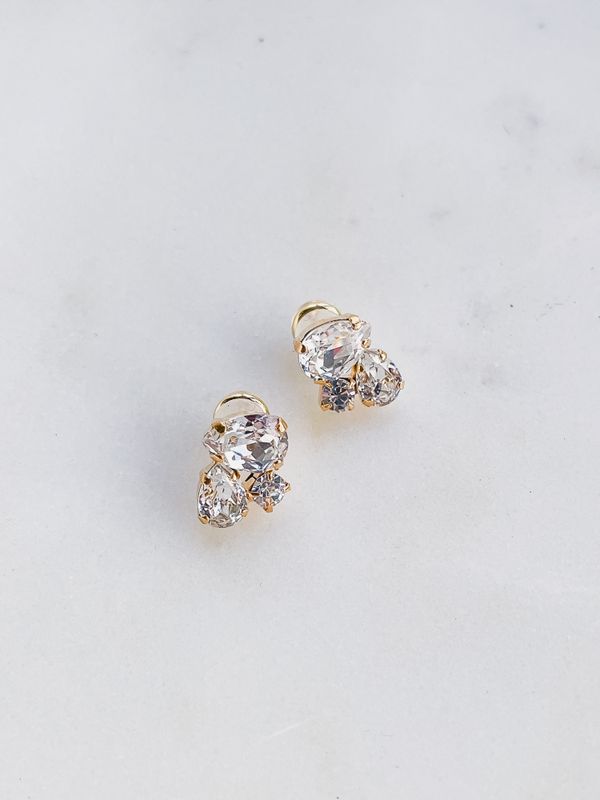Alisia Earring Gold Crystal 