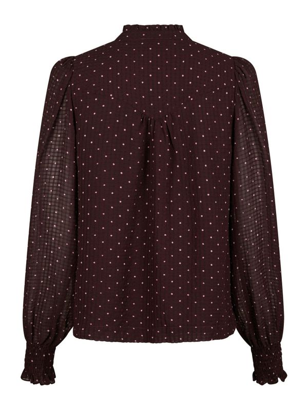 Astrida Dotted Blouse Burgundy 